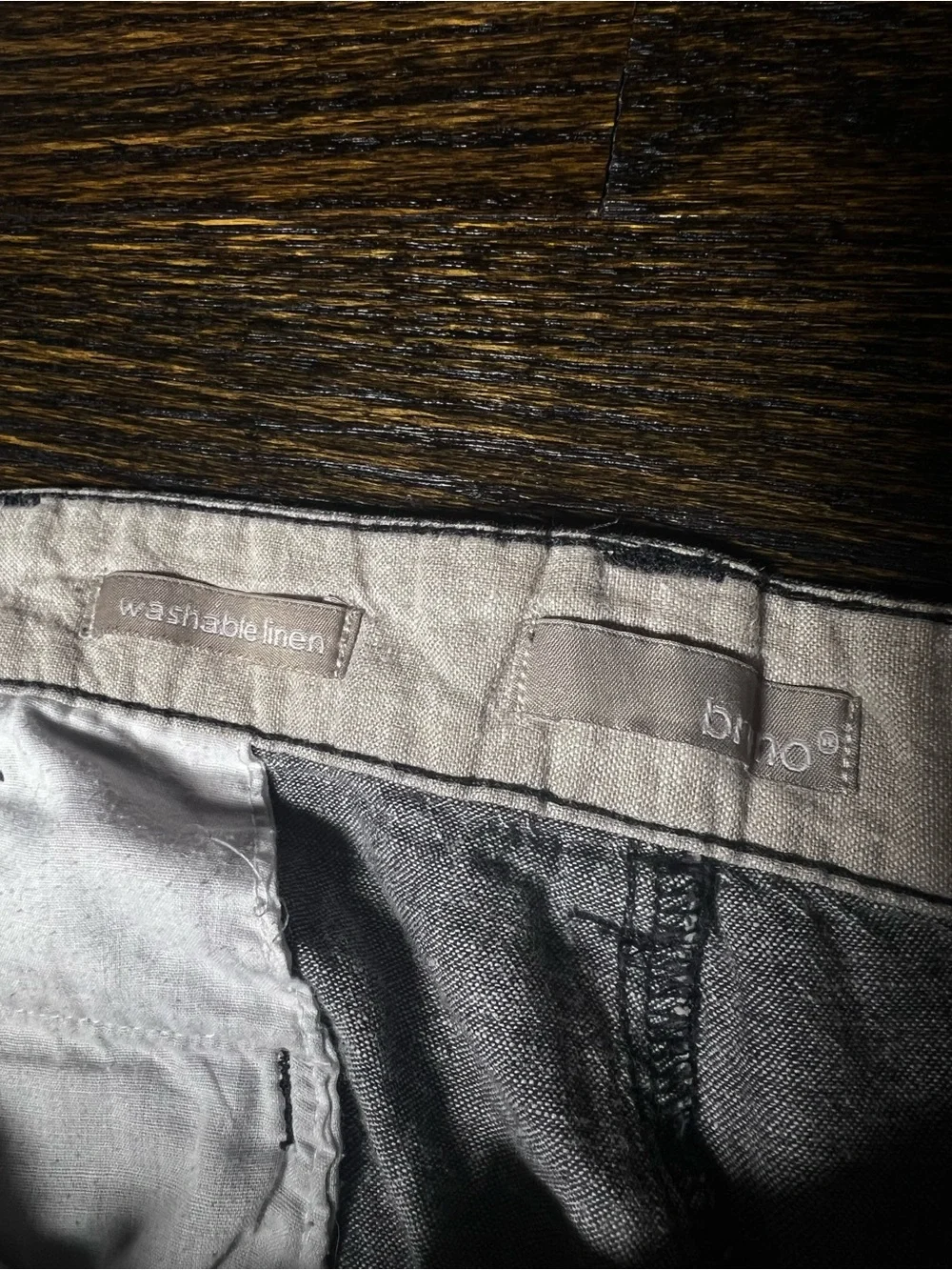 Bruno Washable Linen/Cotton Blend Gray Shorts Waist 36